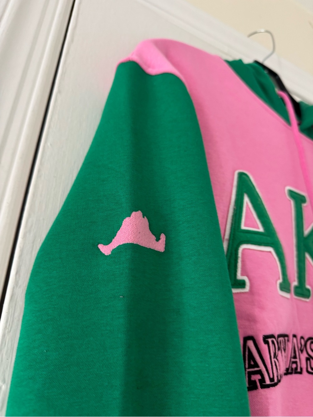 AKA Pink & Green Pullover Hoodie - Martha's Vineyard 1908 - Picture 6 of 14